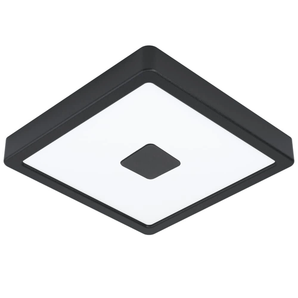 Vierkante plafondlamp Iphias 2 IP44 zwart