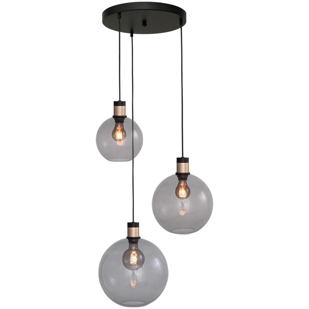 Vide hanglamp Lazise 2 3-lichts goud met zwart Vide hanglamp Lazise 2 3-lichts goud met zwart