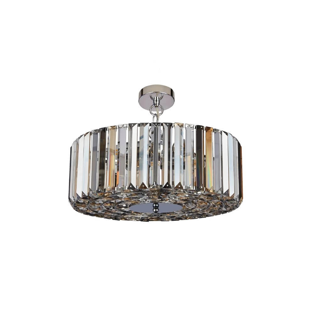 Hanglamp Chapeau 50cm chroom met kristalglas Searchlight 5053423189437