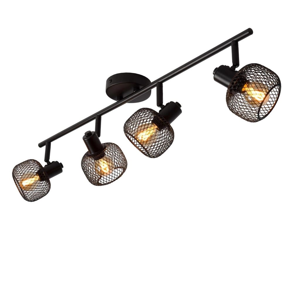 Plafondlampje Maren 4-lichts zwart Lucide 5411212771117