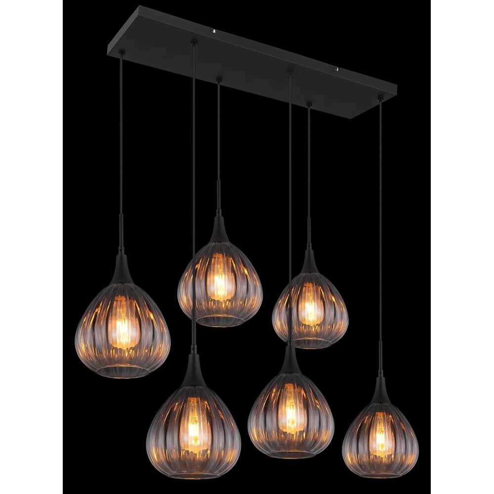 Zwarte hanglamp Olsen 6-lichts Globo 9007371447817