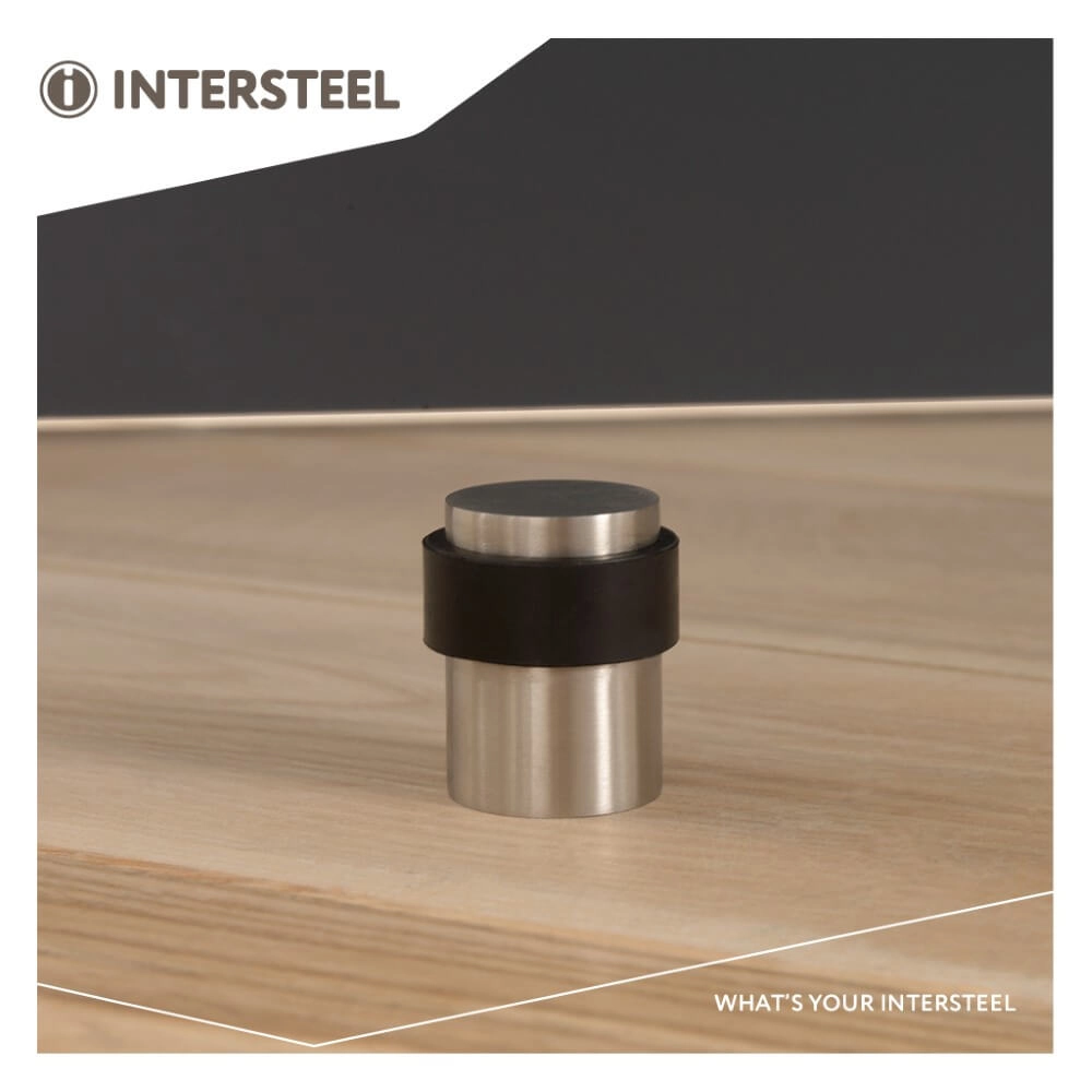 Deurstop Stelo vloermontage RVS met ring Intersteel 8714186053447