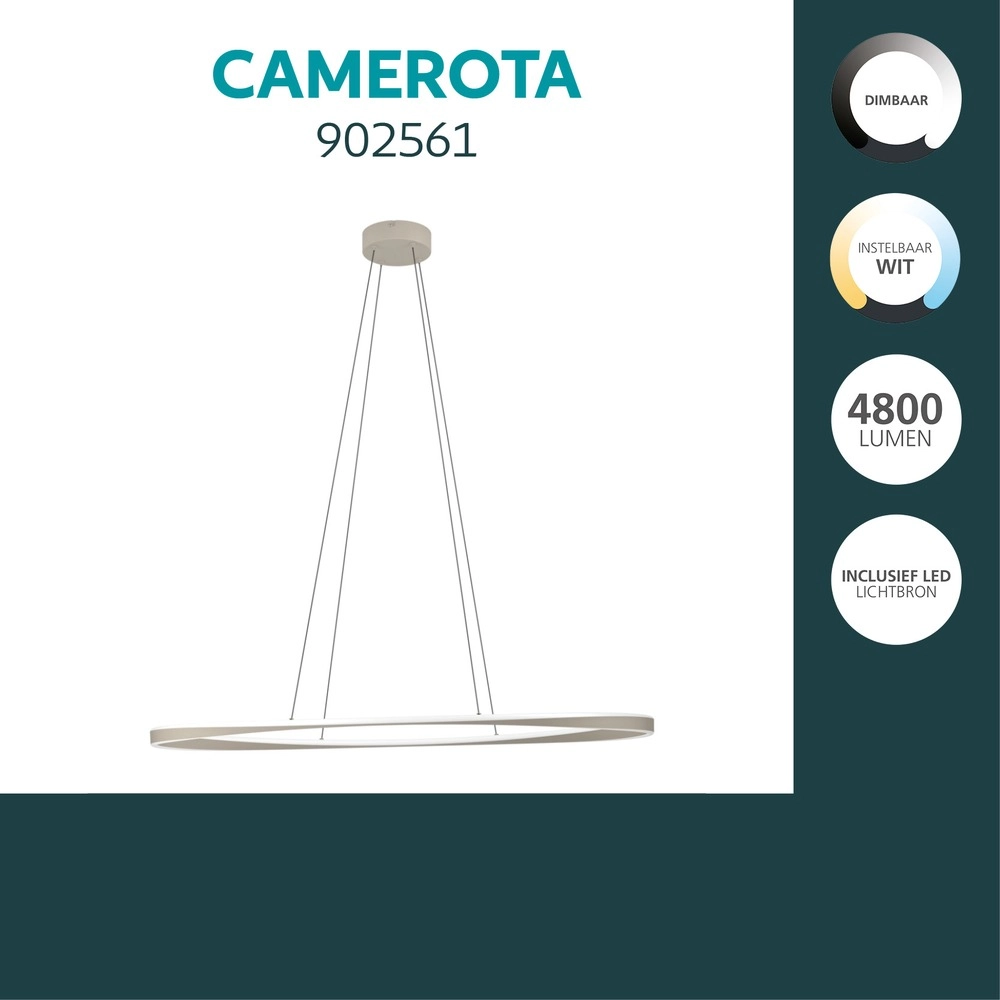 Design hanglamp Camerota zand bruin ovaal Eglo 9008606391370