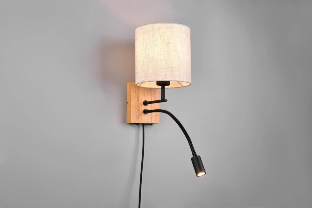 Landelijke wandlamp Nilam ronde kap Trio 4017807567960
