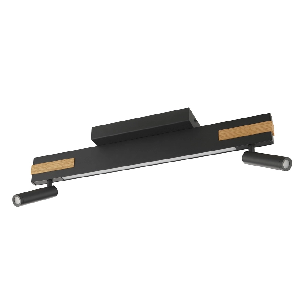 Design plafondlamp Streamline zwart met hout Brilliant 4004353463617