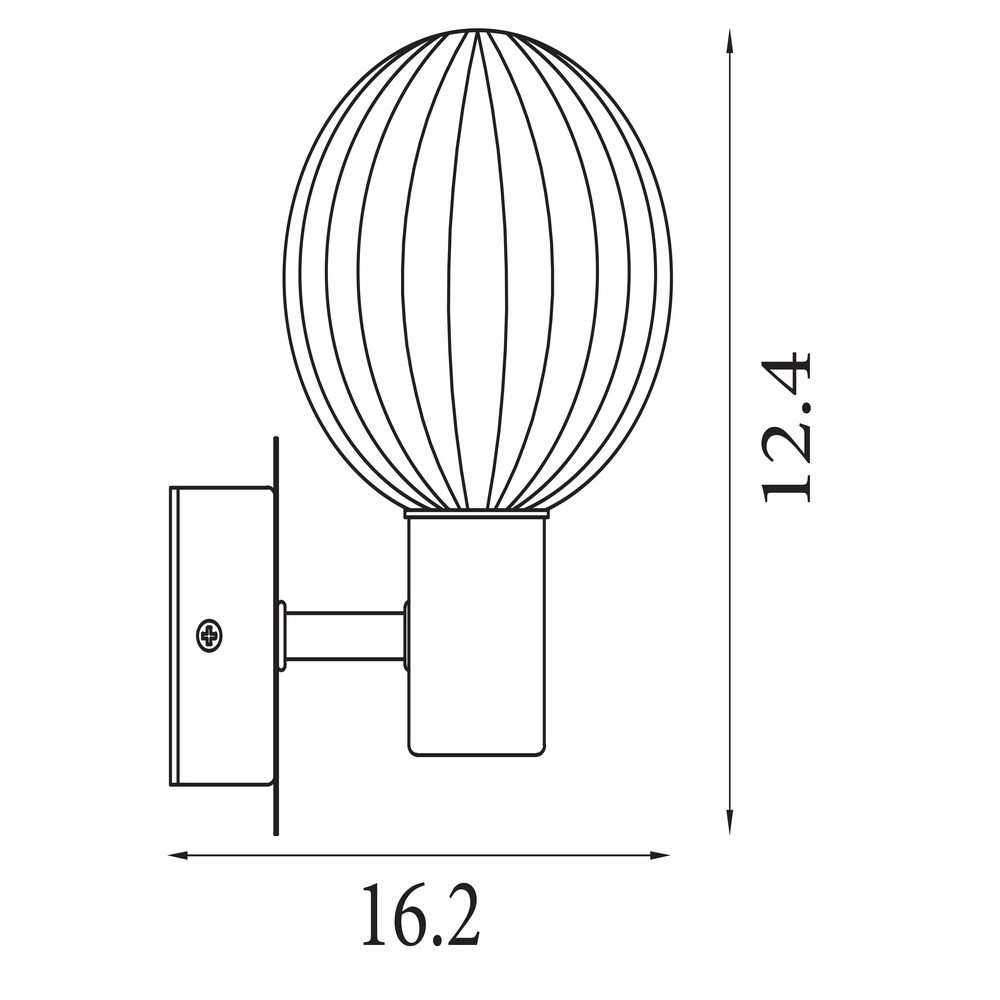 Wandlamp Luminsphere zwart enkel Searchlight 5053423297392