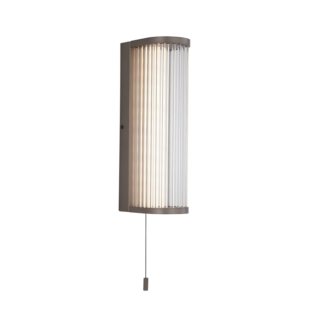 Moderne wandlamp Rue goud met ribbel glas