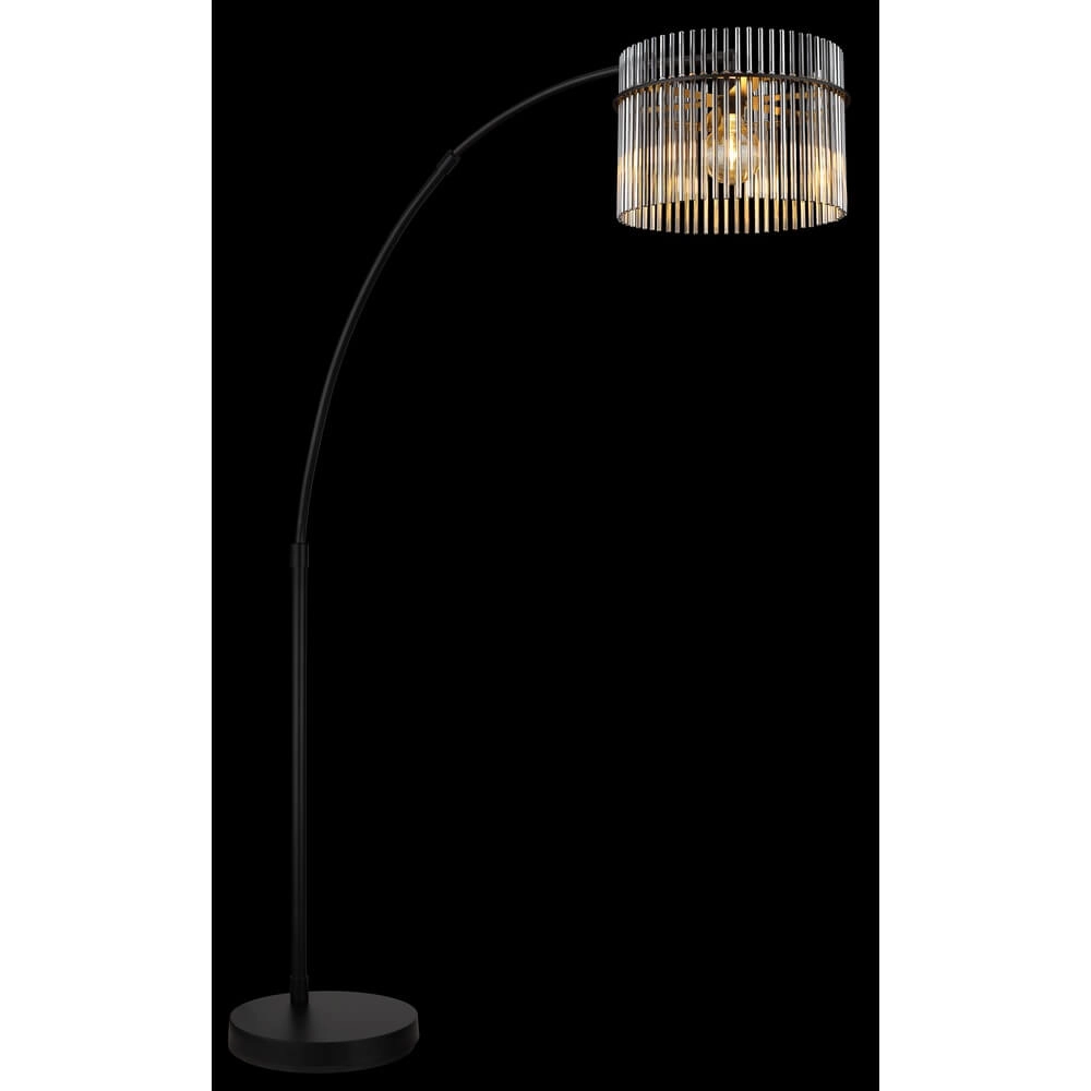 Zwarte vloerlamp Gorley met smoke glas Globo 9007371471942