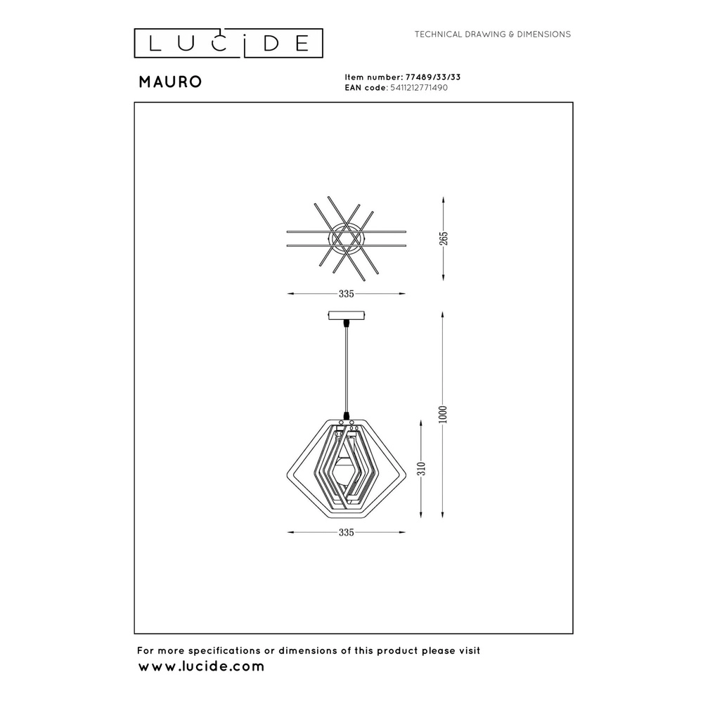 Hanglamp voor kinderkamer Mauro groen Lucide 5411212771490