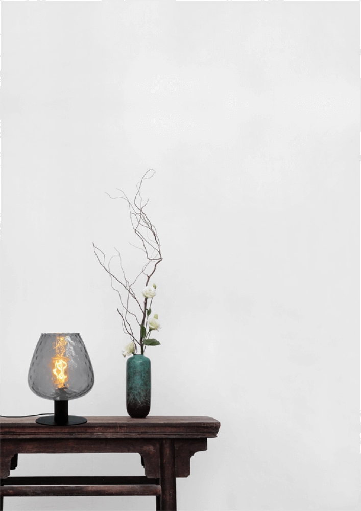 Tafellamp Porto met Diamond smoke glas Masterlight 8718121271415