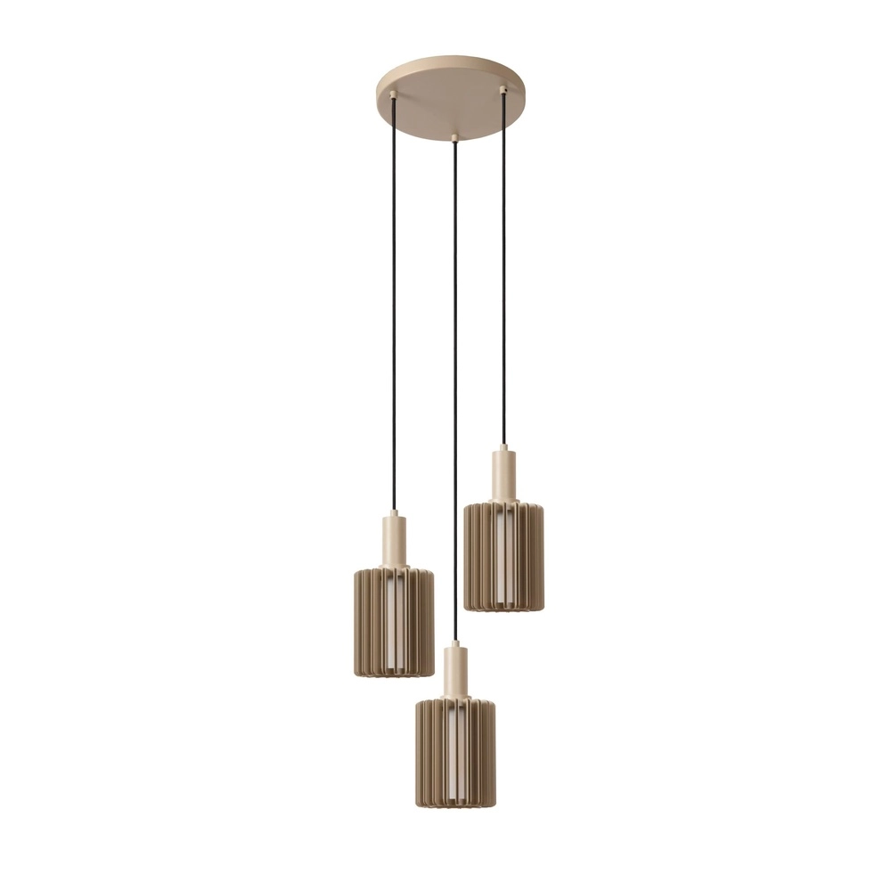 3-lichts hanglamp Lambres taupe