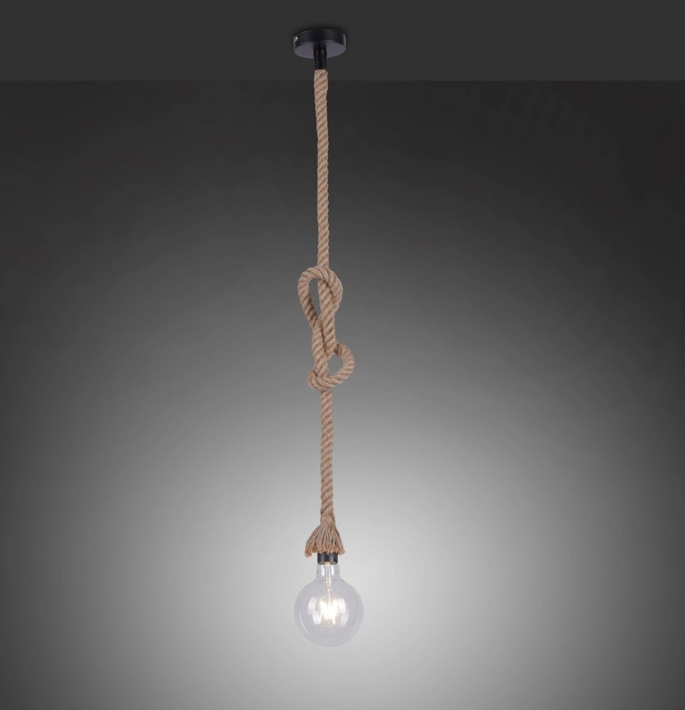 Hang touwlamp Rope zwart met bruin Just Light 4043689963118