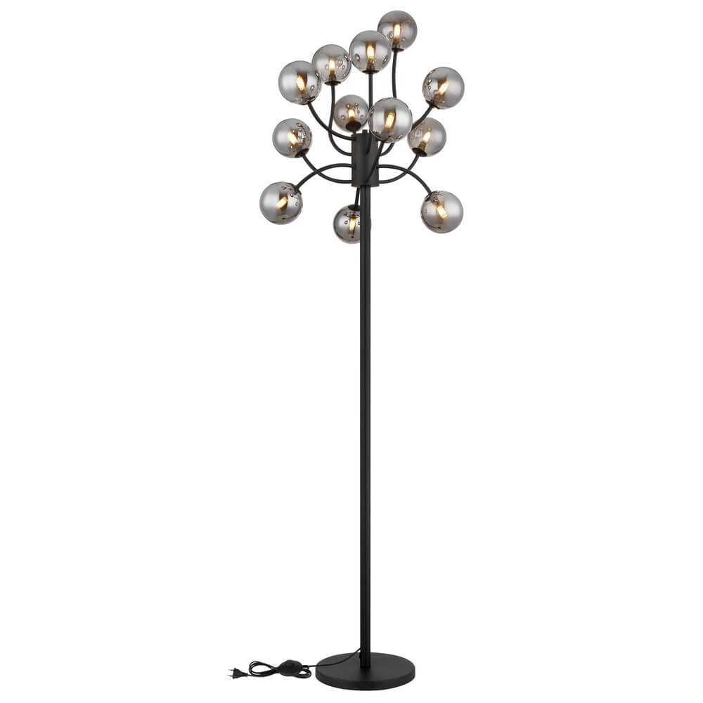 Zwarte vloerlamp Riha 12-lichts Globo 9007371468515