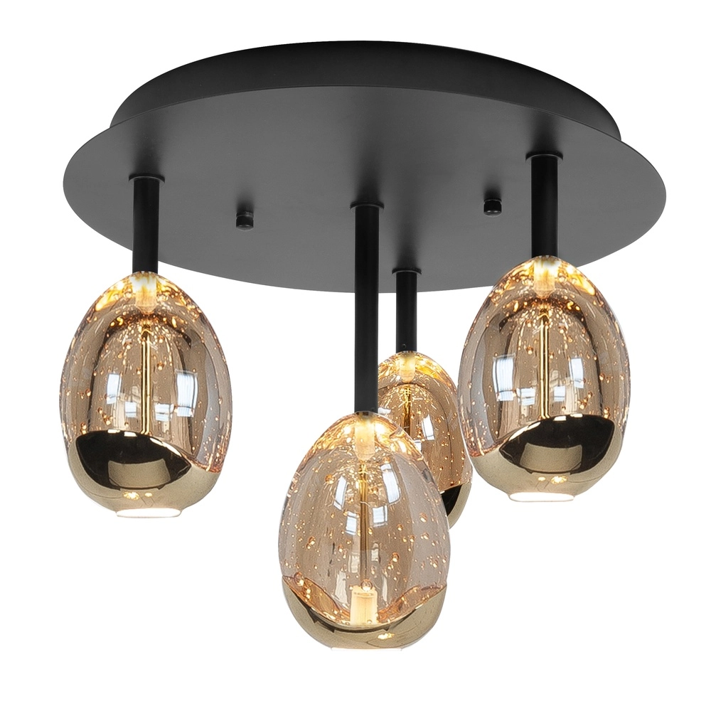 Plafondlamp Golden Egg zwart 2-lichts