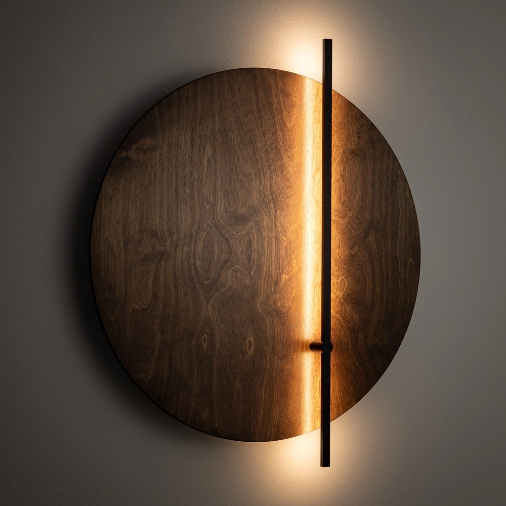 Houten wandlamp Sunset Led Ø 50cm Lyora 5903139114325