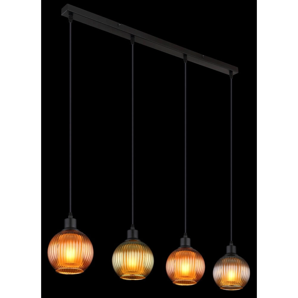 Hanglamp Zumba gekleurd glas 4-lichts Globo 9007371452828
