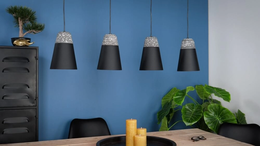 Zwarte 4-lichts hanglamp Canterras Eglo 9002759995454