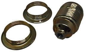 Fitting E27 - Base messing met 2 ringen Vtac 8717692021801