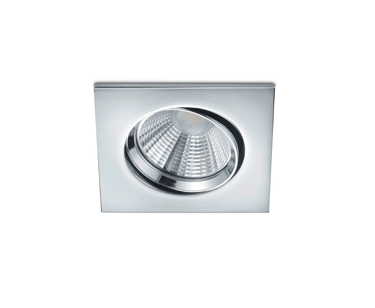 Led inbouwspot Pamir Square 5,5w - 3000K - 8,5cm chroom Led inbouwspot Pamir Square 5,5w - 3000K - 8,5cm chroom