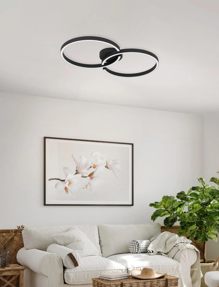 Witte led plafondlamp Amandolo 2-ringen Eglo 9008606275076