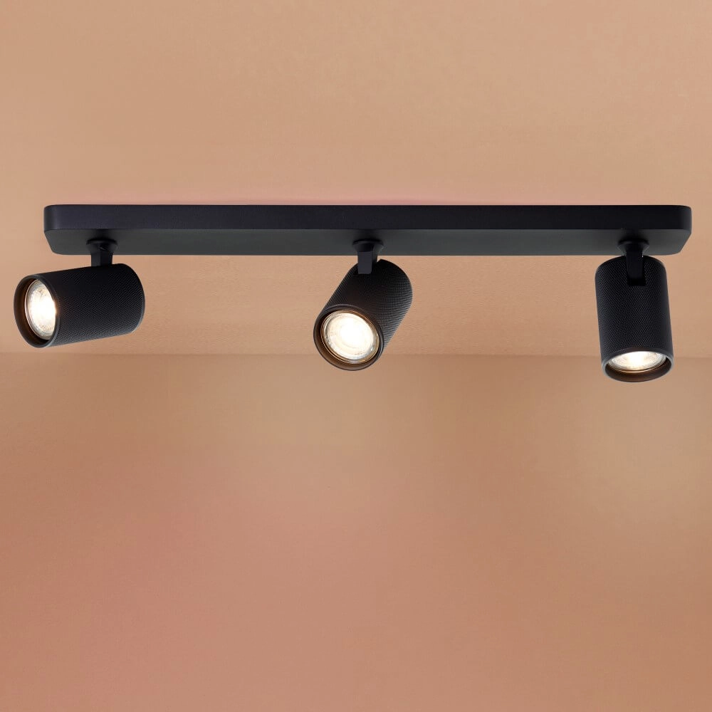 3-lichts opbouwspot Marty zwart Brilliant 4004353424403