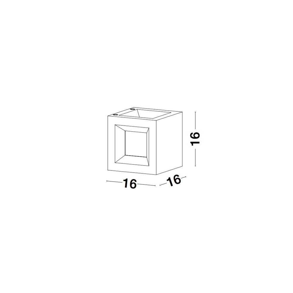 Vierkante wandlamp Castro zwart Lyora 5212017426925