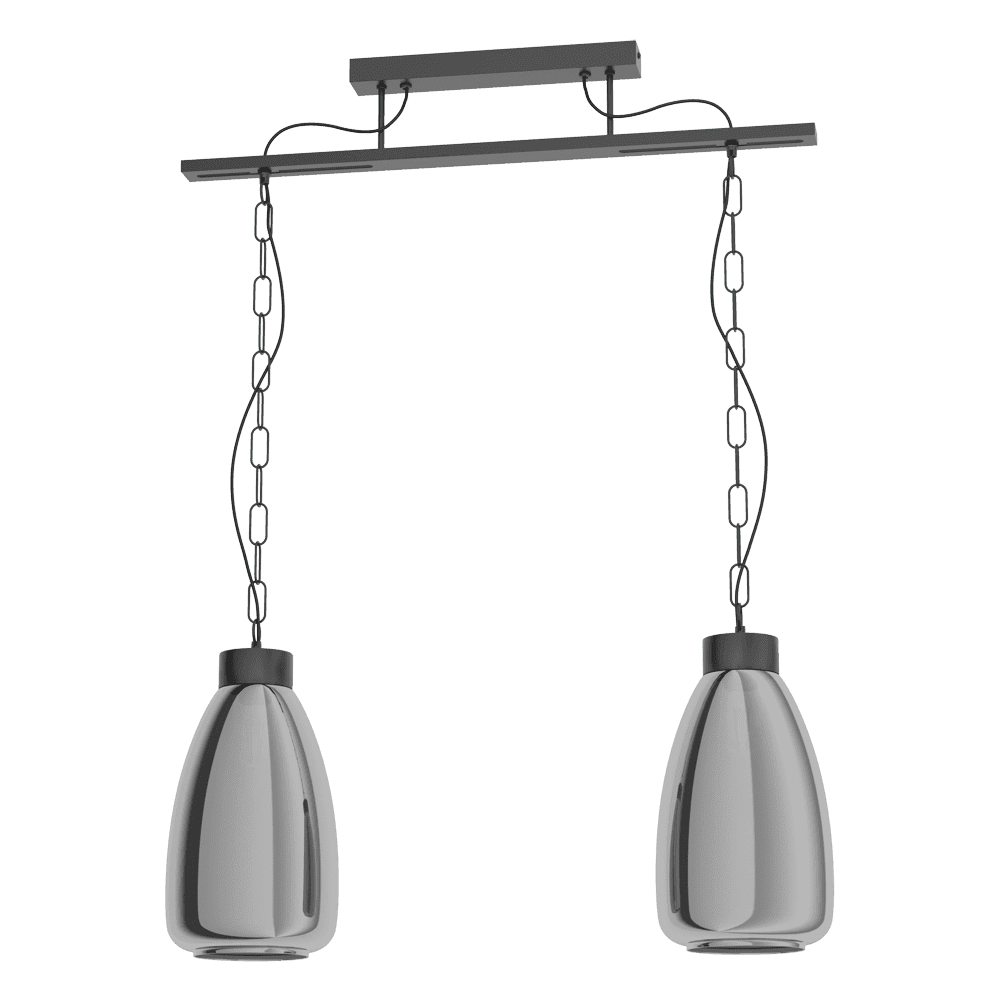 Hanglamp Brickfield met twee smoke glazen