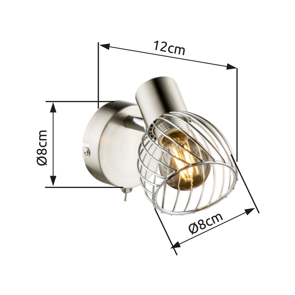 Wandlamp Texas nikkel Globo 9007371356898