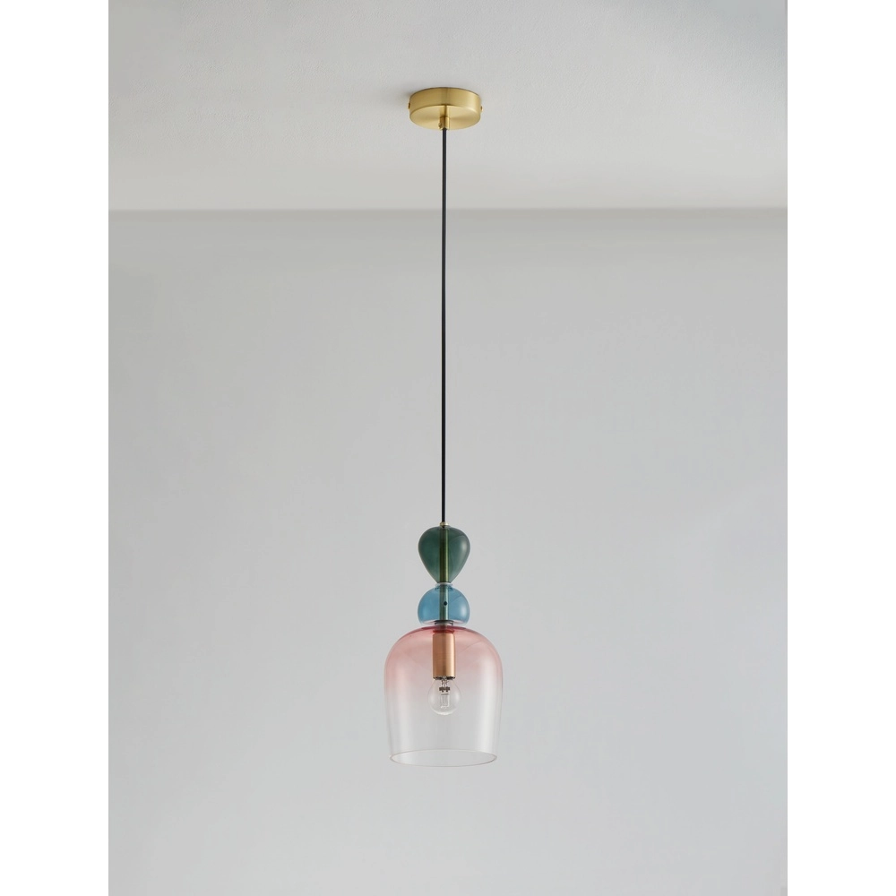 Gekleurde hanglamp Murano roze Lyora 5212017434197