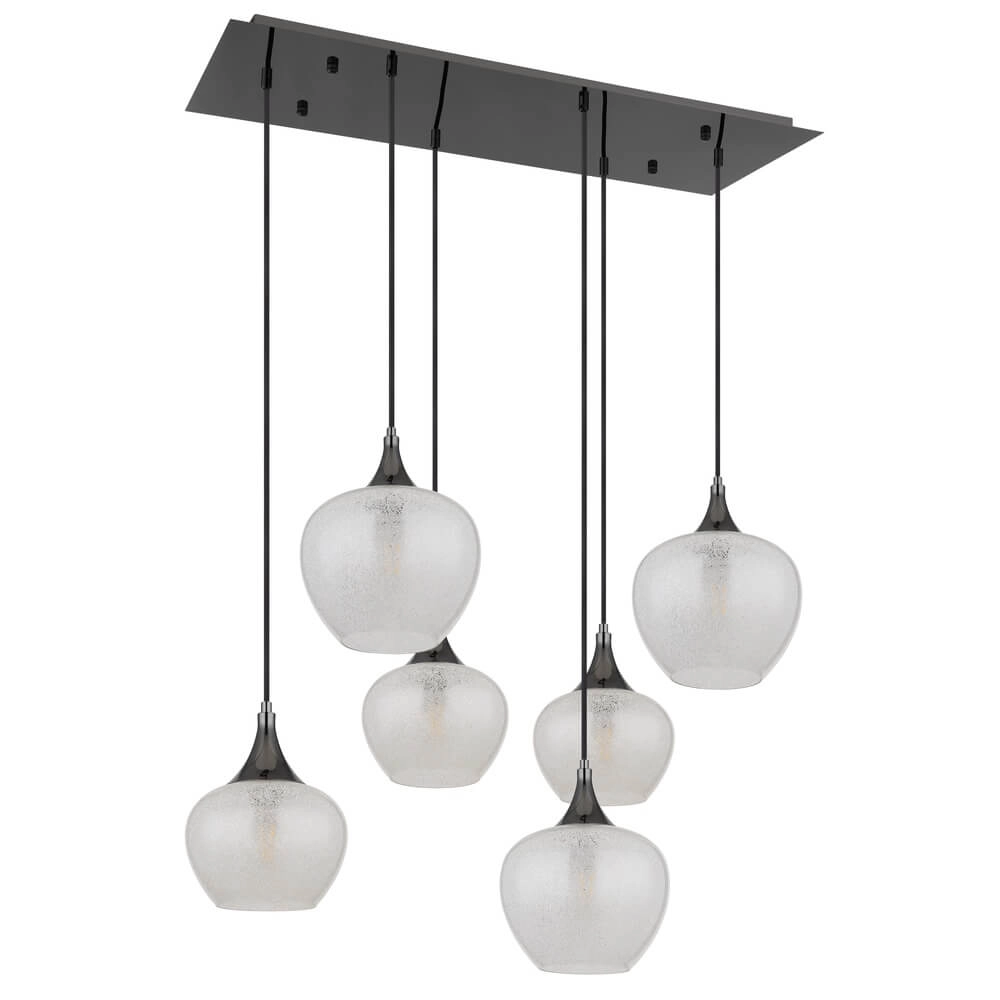 Antraciet hanglamp Maxy met wit glas 6-lichts Globo 9007371453184