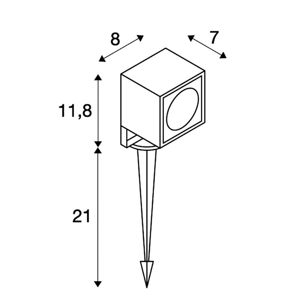 Vierkante tuinspot Nautilus Square led met grondpen SLV 4024163140775