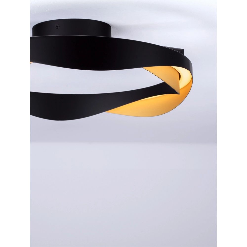 Plafondlamp Radon Ø 45cm zwart met goud Lyora 5212017452528