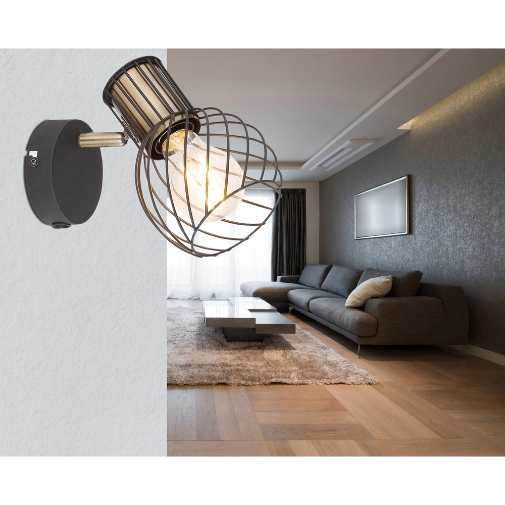 Wandlamp Argusto zwart Globo 9007371387717