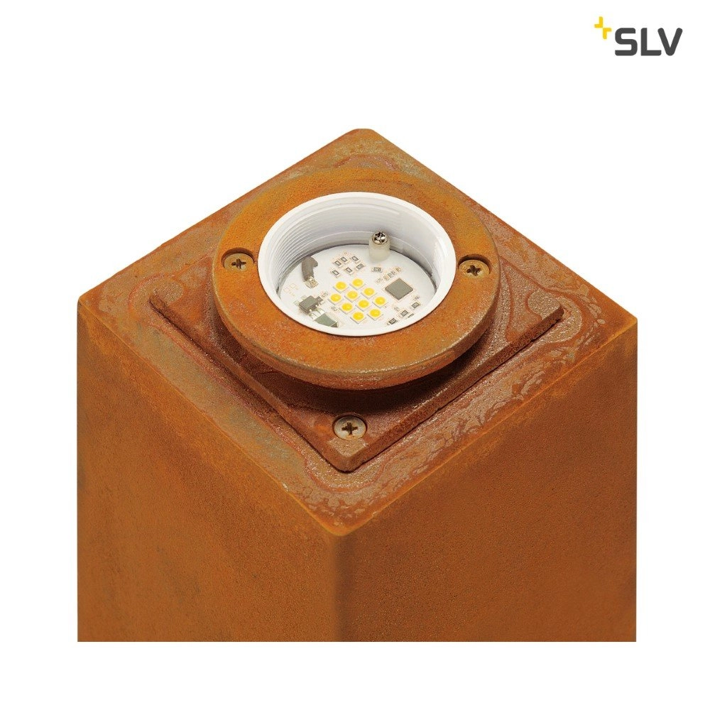 Terraslamp Rusty 70cm vierkant roestbruin SLV 4024163157506