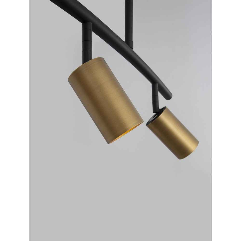 Hanglamp Pogno 4-lichts zwart met goud rond Lyora 5212017431301