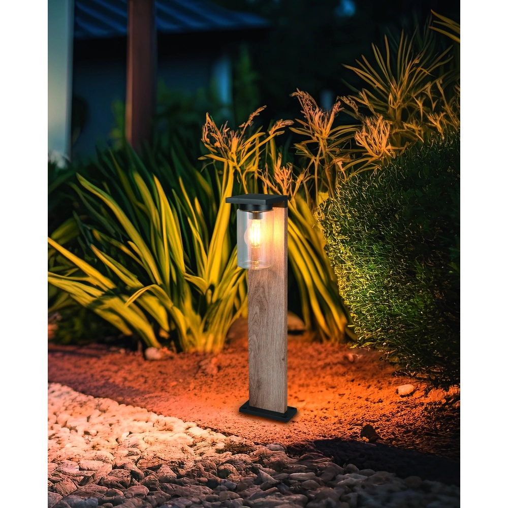 Tuinlamp Ardila zwart met hout 65cm Trio 4017807603446