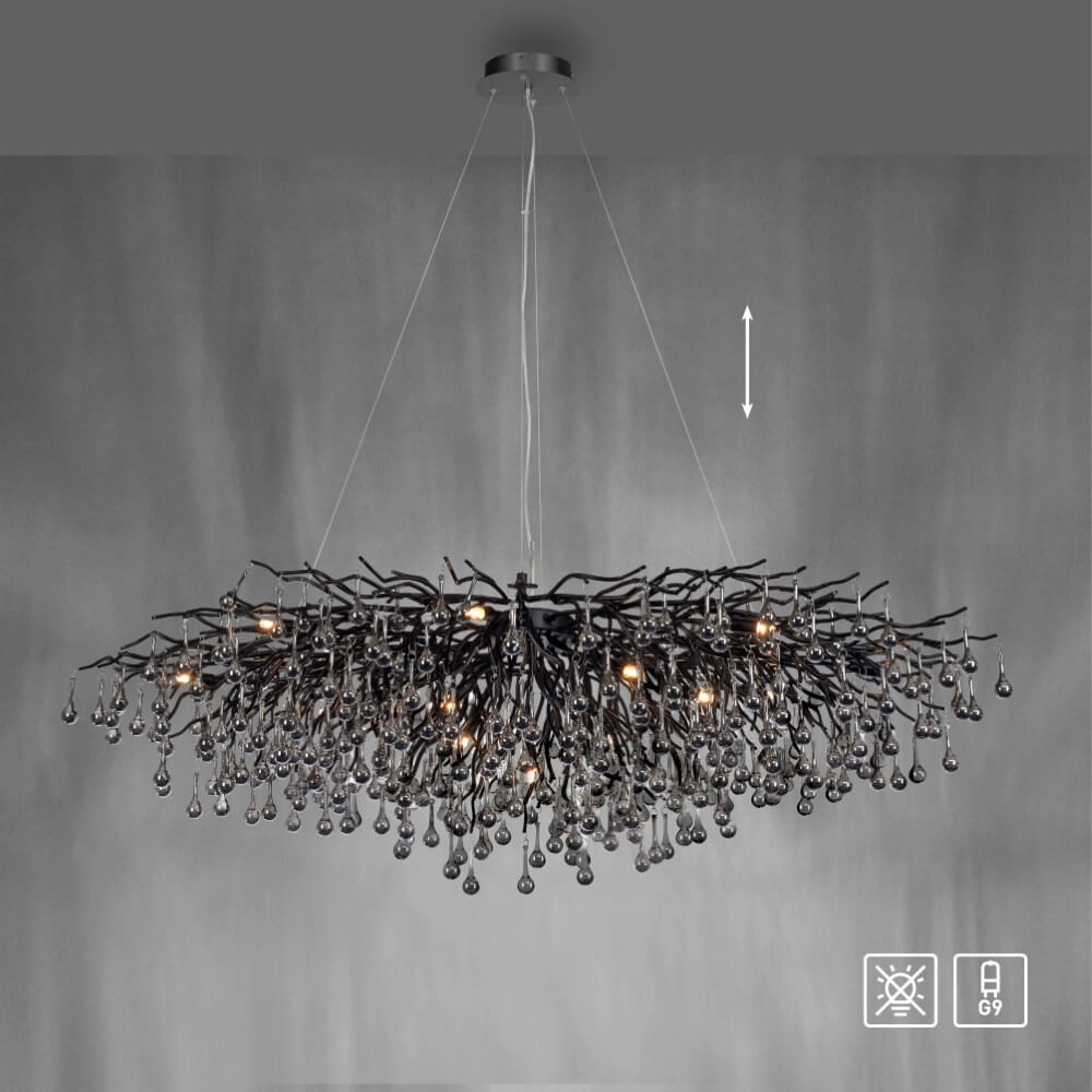 Grote kroonluchter Icicle zwart Paul Neuhaus 4012248377543