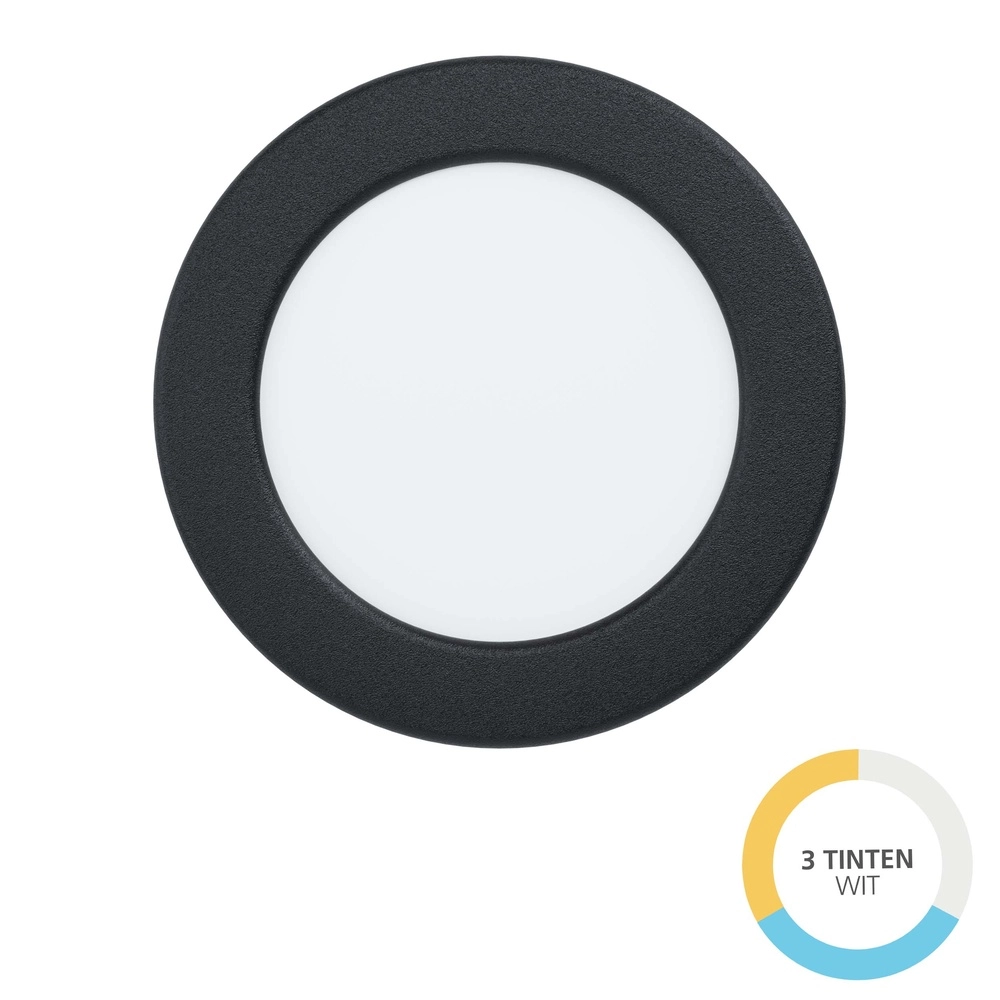 Inbouw lamp Fueva 6 rond - zwart - Ø 11,9cm