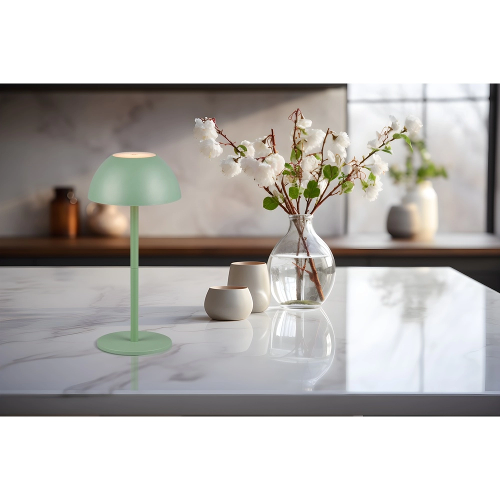 Tafellampje Ricardo pistache groen Ø 13,5cm Trio 4017807601800