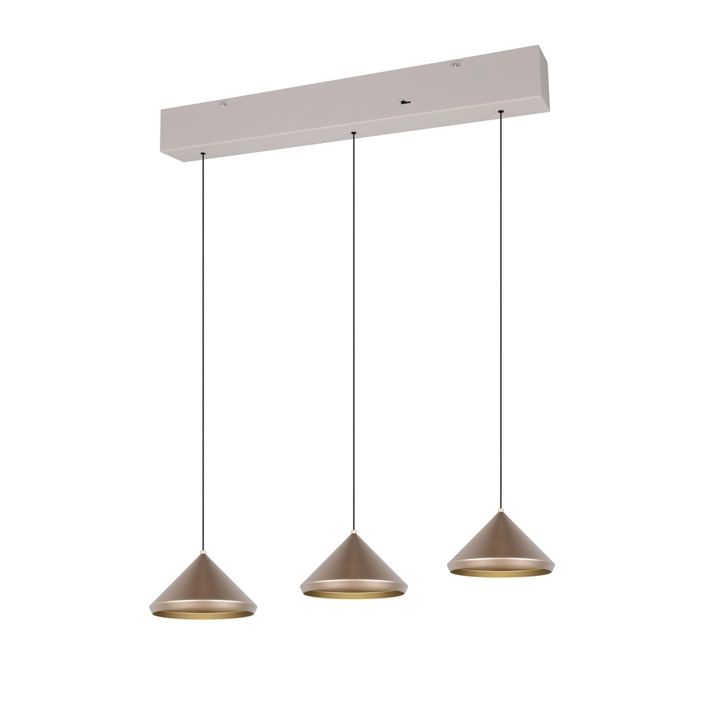 3-lichts hanglamp Laguna koffie bruin Trio 4017807671056