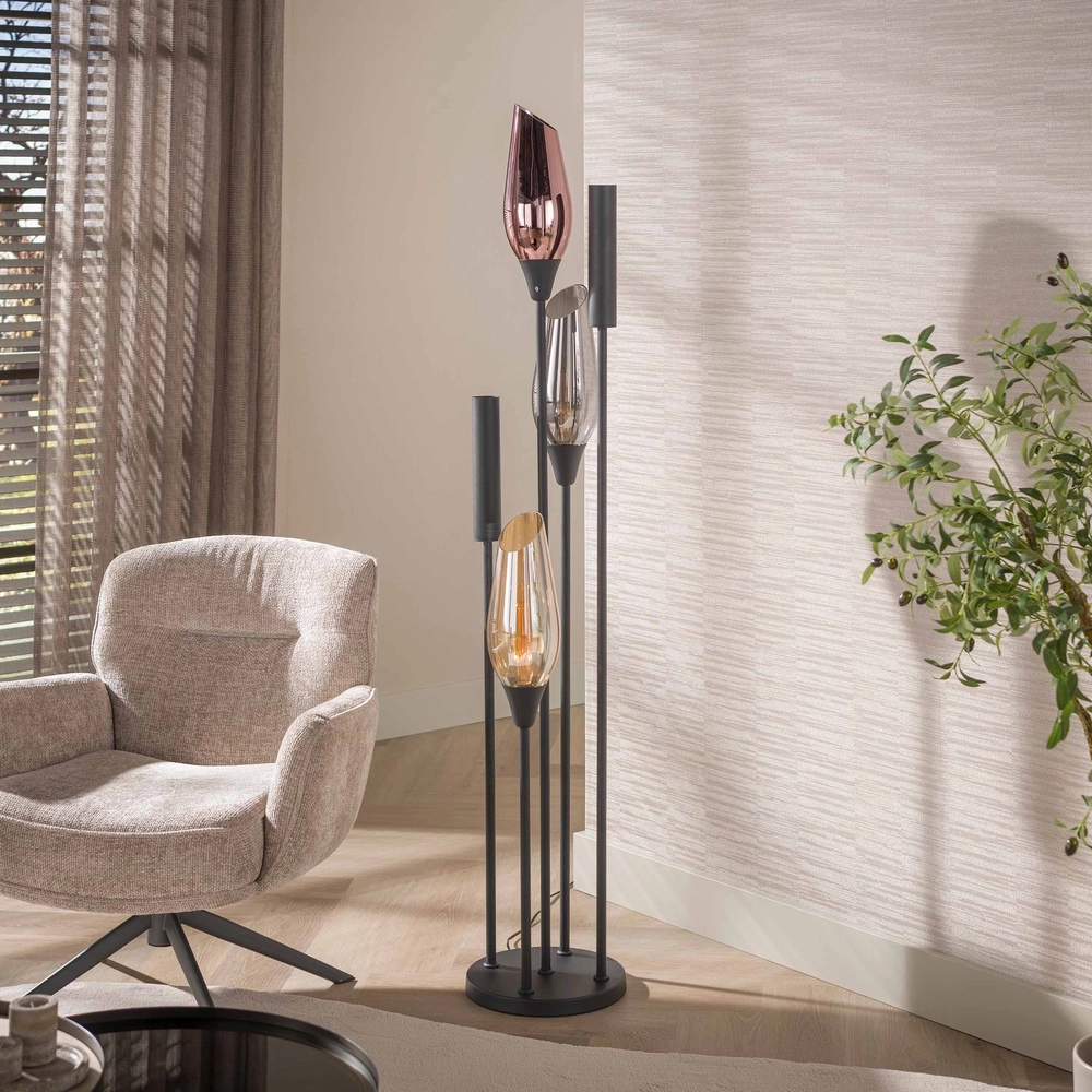 Moderne vloerlamp Cocoon zwart Lyora 8716803515116