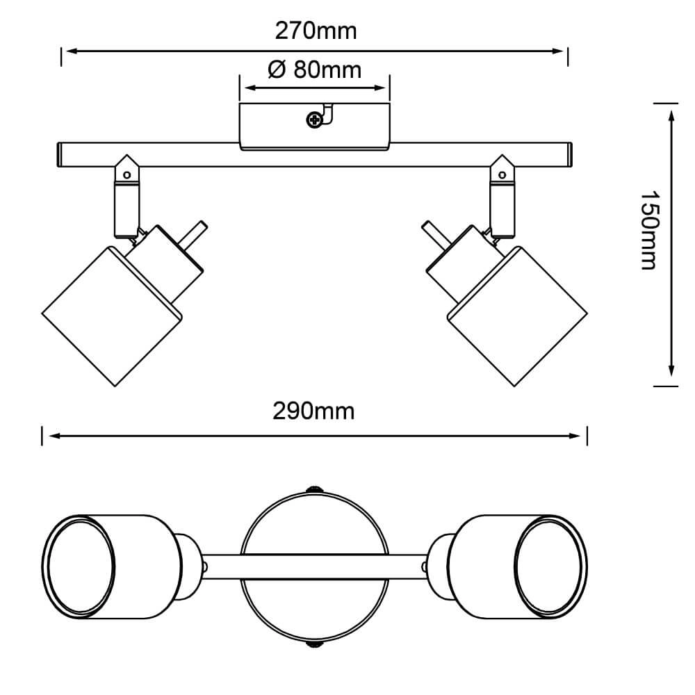 Dubbele plafondspot Andres Brilliant 4004353409349