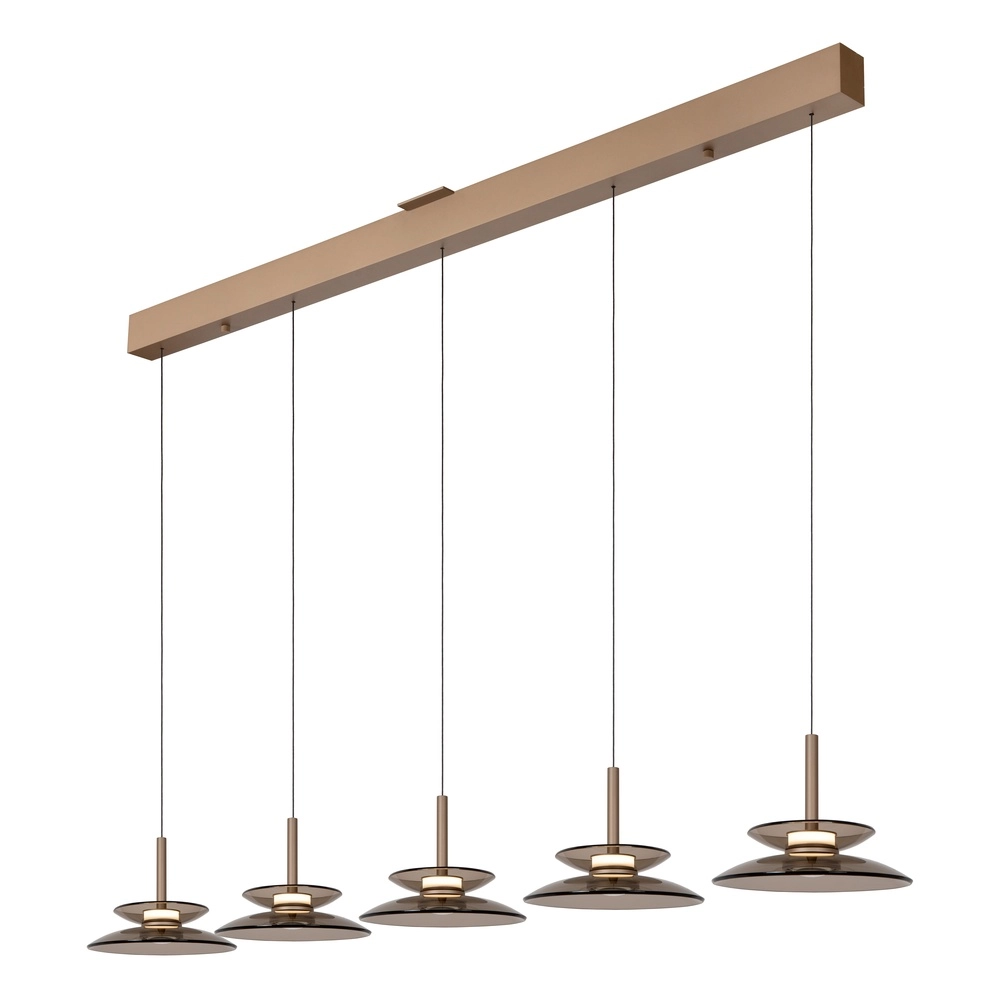 Eetkamer hanglamp Santiago led - champagne - 5x Ø 23cm Premium by Lucide 5411212221902