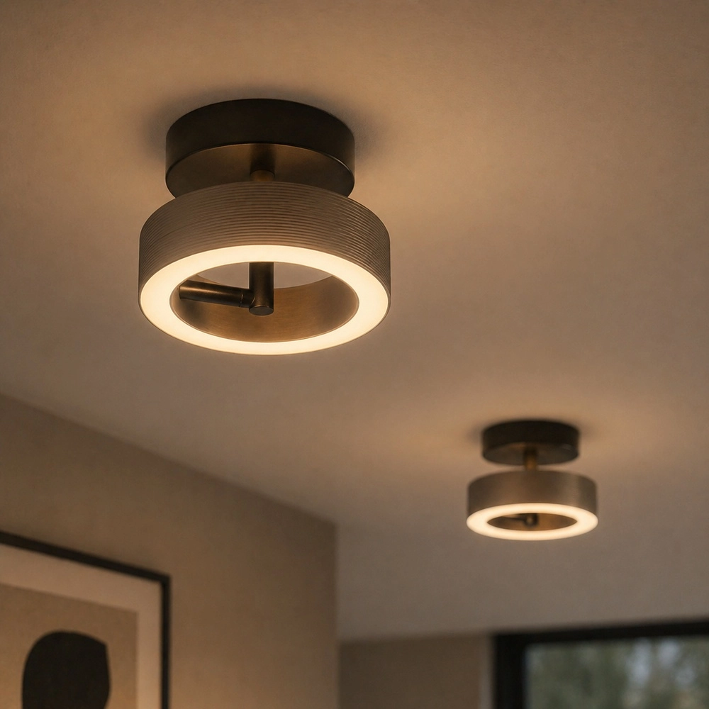 Plafondlamp Axion zwart met bruin Brilliant 4004353477157