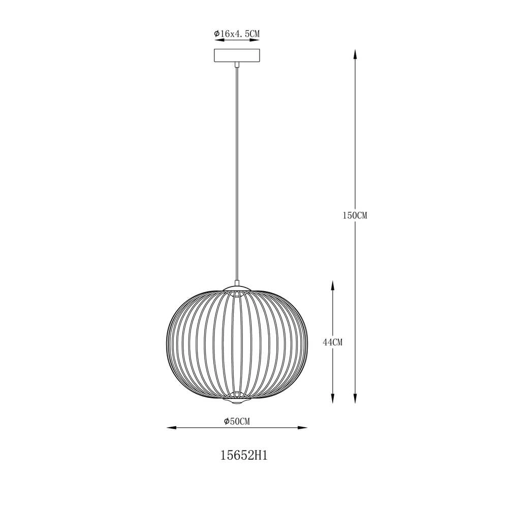 Zwarte hanglamp Galway enkel kooi Ø 50cm Globo 9007371474325