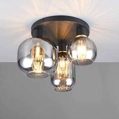 Trendy plafondlamp Diva met smoke glas Trio 4017807614602