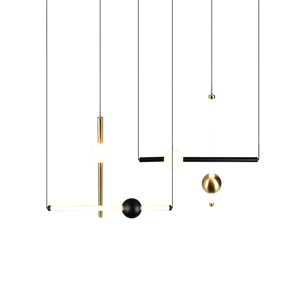 Moderne hanglamp Melita zwart met goud Trio 4017807661910