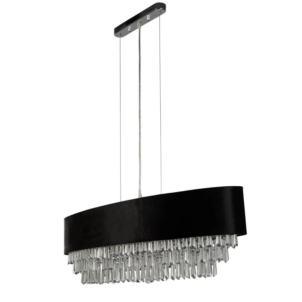 Grote kroonluchter Glamour zwart met chroom Grote kroonluchter Glamour zwart met chroom