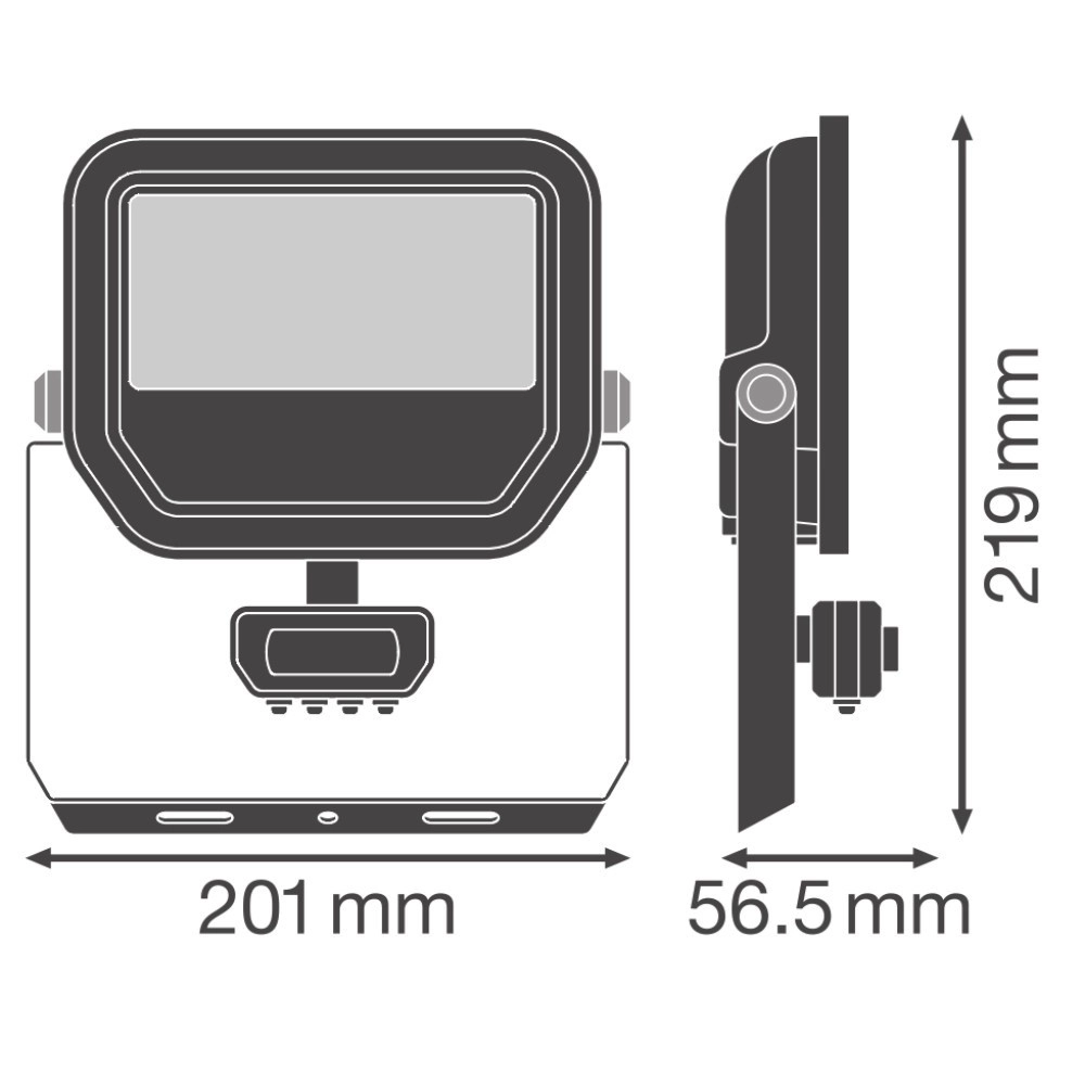Schijnwerper Vance 41W - 3000K zwart met sensor Lyora 4099854306860