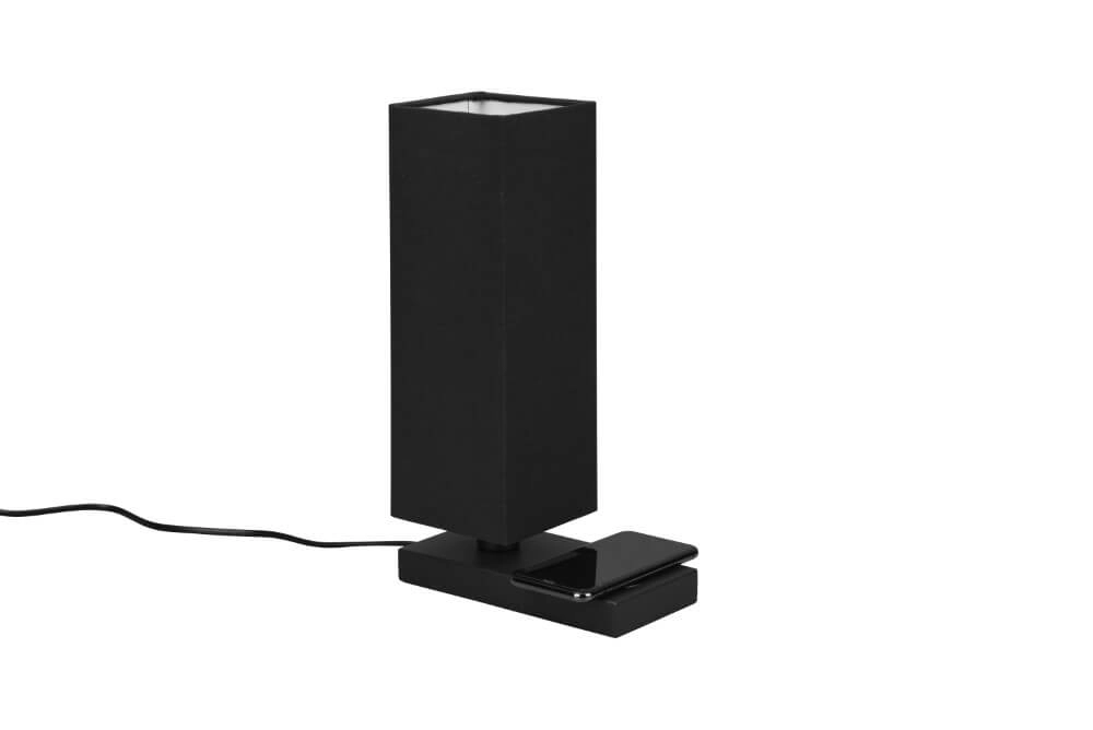 Zwarte schemerlamp Haley met Qi charger Trio 4017807540345